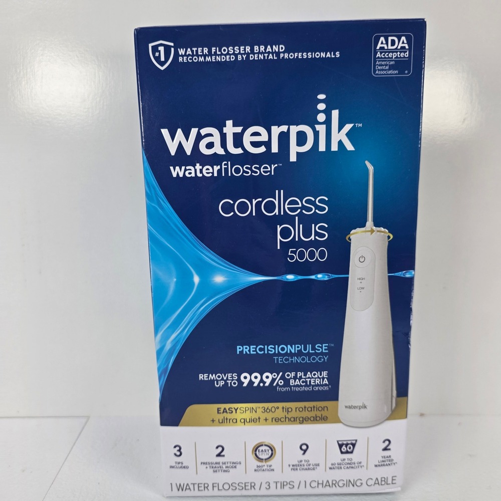 Waterpik Cordless Plus 5000 Water Flosser White WF-26W010 Rechargeable NEW